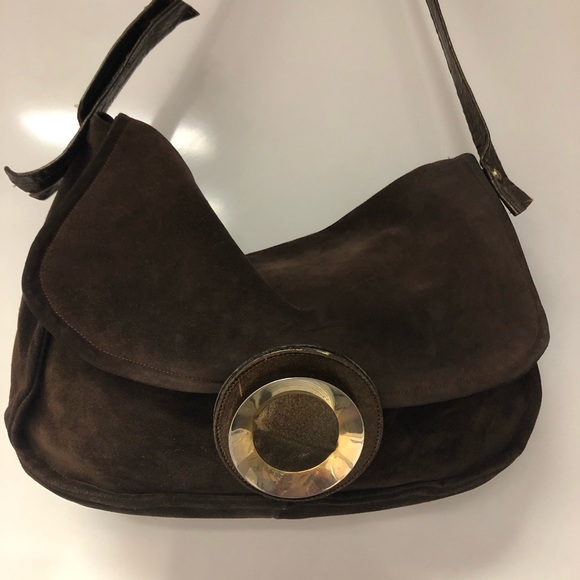 Gorgeous Vintage Suede Leather Messenger Style Bag in Brown - Picture 13 of 13